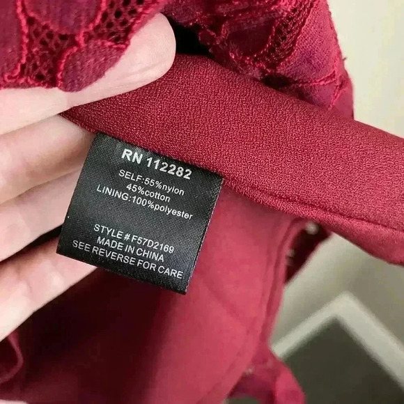 Adelyn Rae Red Lace Skater Dress Size Large - Picture 2 of 16